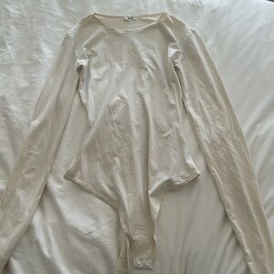 ALIX White Long Sleeve Bodysuit